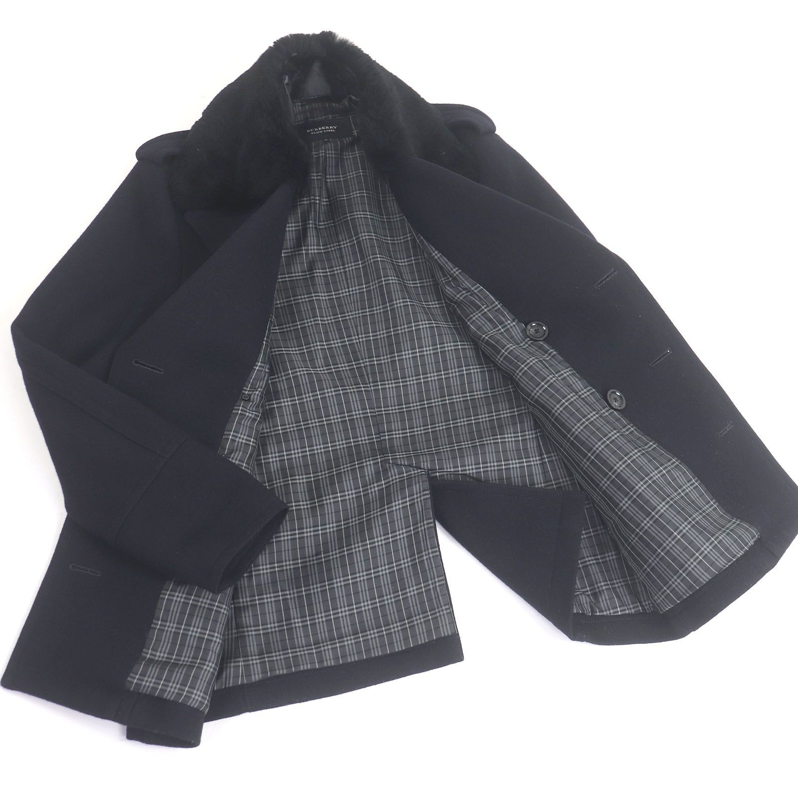 Burberry Burberry Burberry Black Label Rabbit Fur Double-breasted Coat Natural Material Outerwear DUTY FREE for USA Size ONE SIZE - 3 Thumbnail