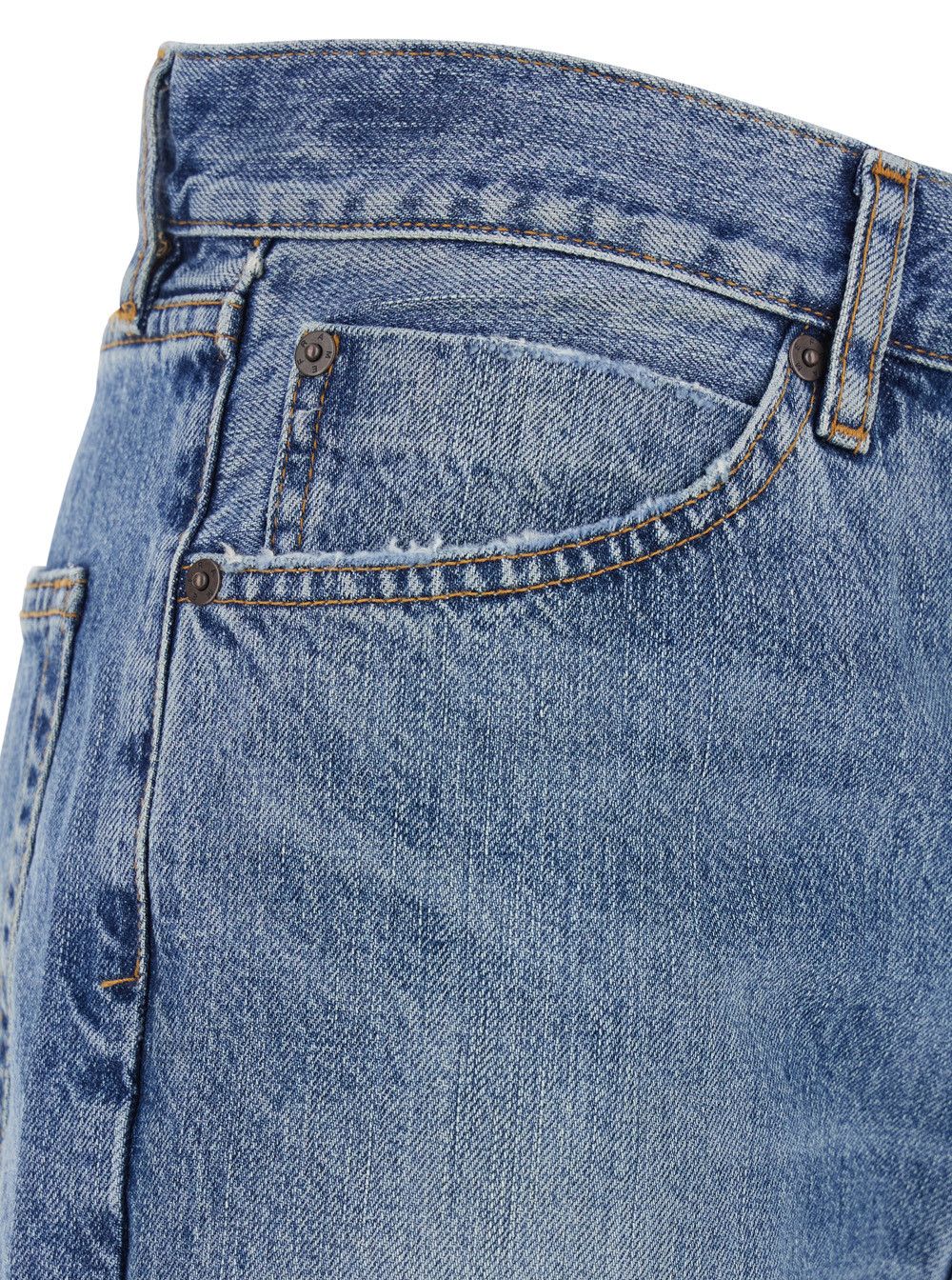 Frame Jeans 'The Stack' with Five-Pocket Design and Distressed Effect in Blue Denim for Women Size 28" / US 6 / IT 42 - 3 Thumbnail