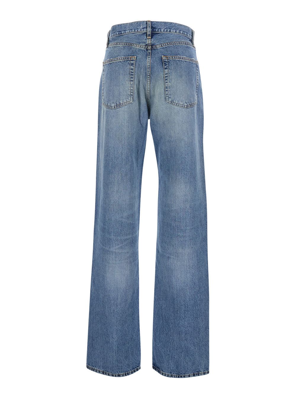 Frame Jeans 'The Stack' with Five-Pocket Design and Distressed Effect in Blue Denim for Women Size 29" - 2 Thumbnail