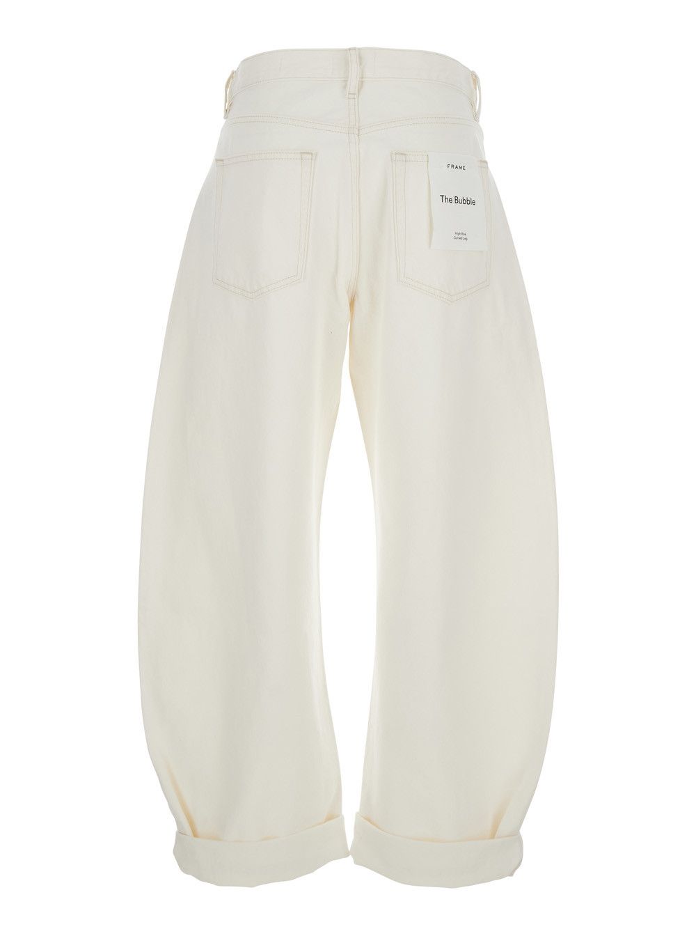 Frame 'The Bubble' White Five-Pocket Jeans with Balloon Legs in Denim Woman Size 29" - 2 Thumbnail