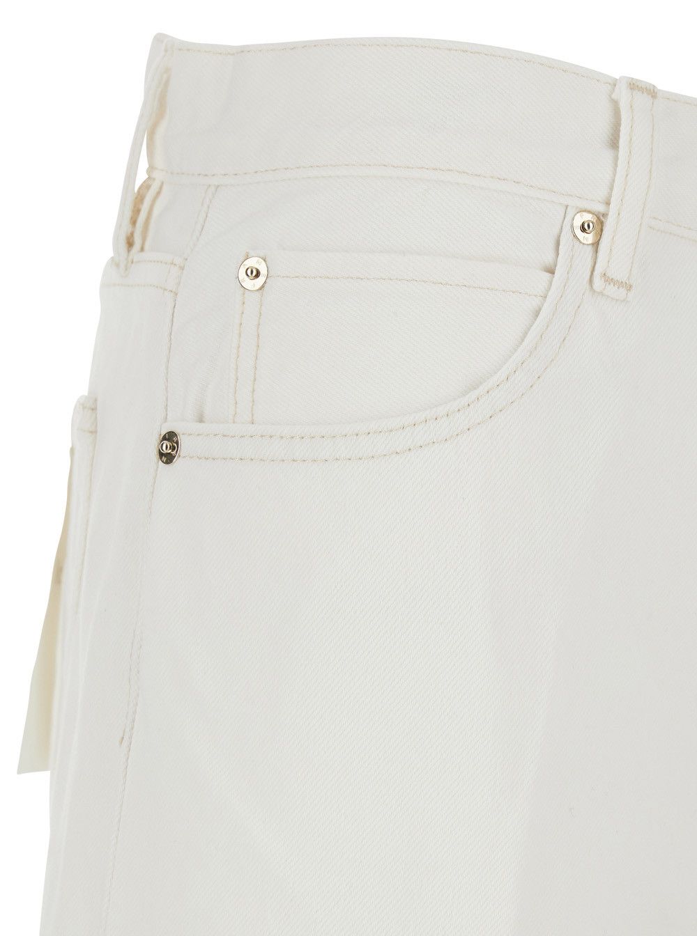 Frame 'The Stroll' White Jeans with Five-Pocket Design in Denim Woman Size 29" - 3 Thumbnail