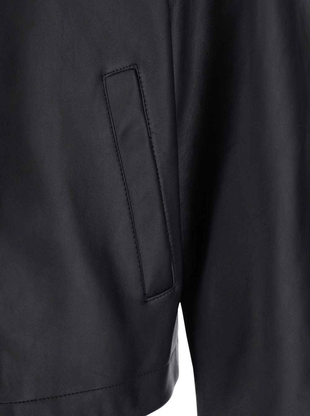 Sunflower Men's '6027BLACK' Crop Jacket with Classic Collar and Dropped Shoulders in Black Leather Size US M / EU 48-50 / 2 - 3 Thumbnail