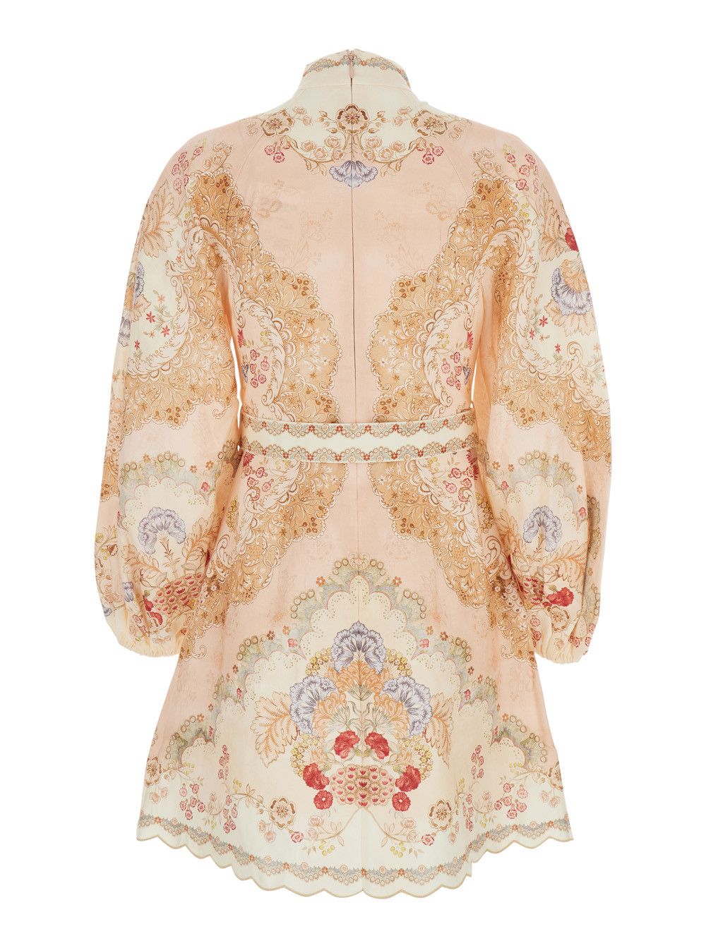 Zimmermann Midi Dress 'Daylight' with Front Belt and All-Over Floral Motif in Multicolor Linen for Women Size XS / US 0-2 / IT 36-38 - 2 Thumbnail