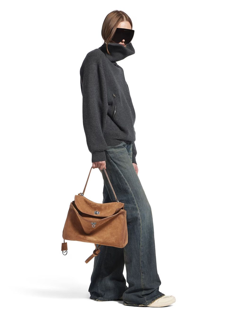 Balenciaga 'Rodeo Medium' Brown Shoulder Bag with Removable Strap in Suede Women Size ONE SIZE - 6 Thumbnail