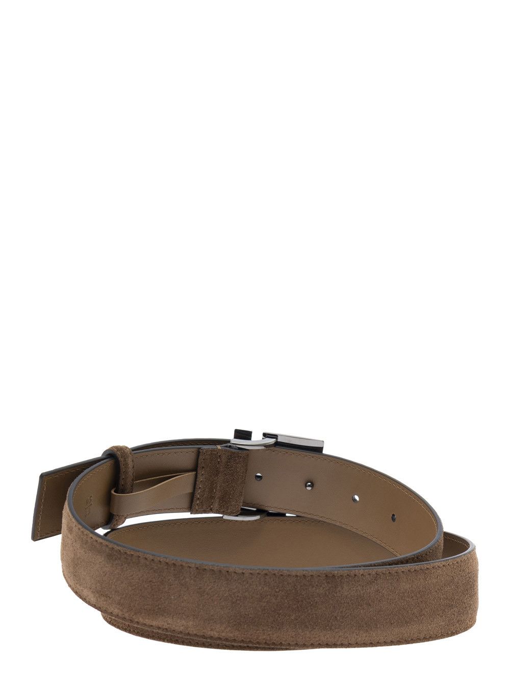 Fendi Brown Leather Belt with FF Buckle in Suede Man Size ONE SIZE - 3 Thumbnail