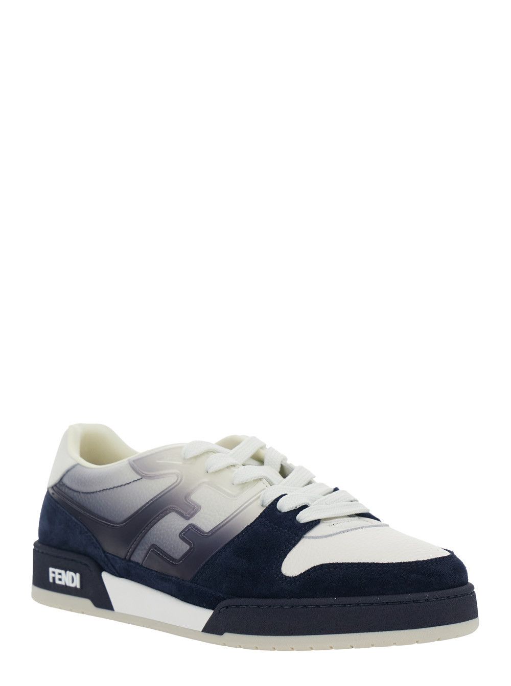 Fendi 'Fendi Match' Blue Low Top Sneaker with Side FF Logo and Worn Effect in Suede Man Size US 11 / EU 44 - 2 Thumbnail