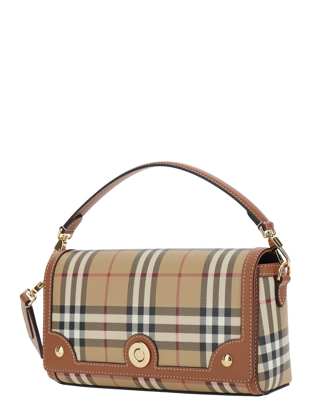 Burberry Beige Handbag with Adjustable and Removable Shoulder Strap and All-Over Check Motif in Cotton Blend for Women Size ONE SIZE - 2 Thumbnail