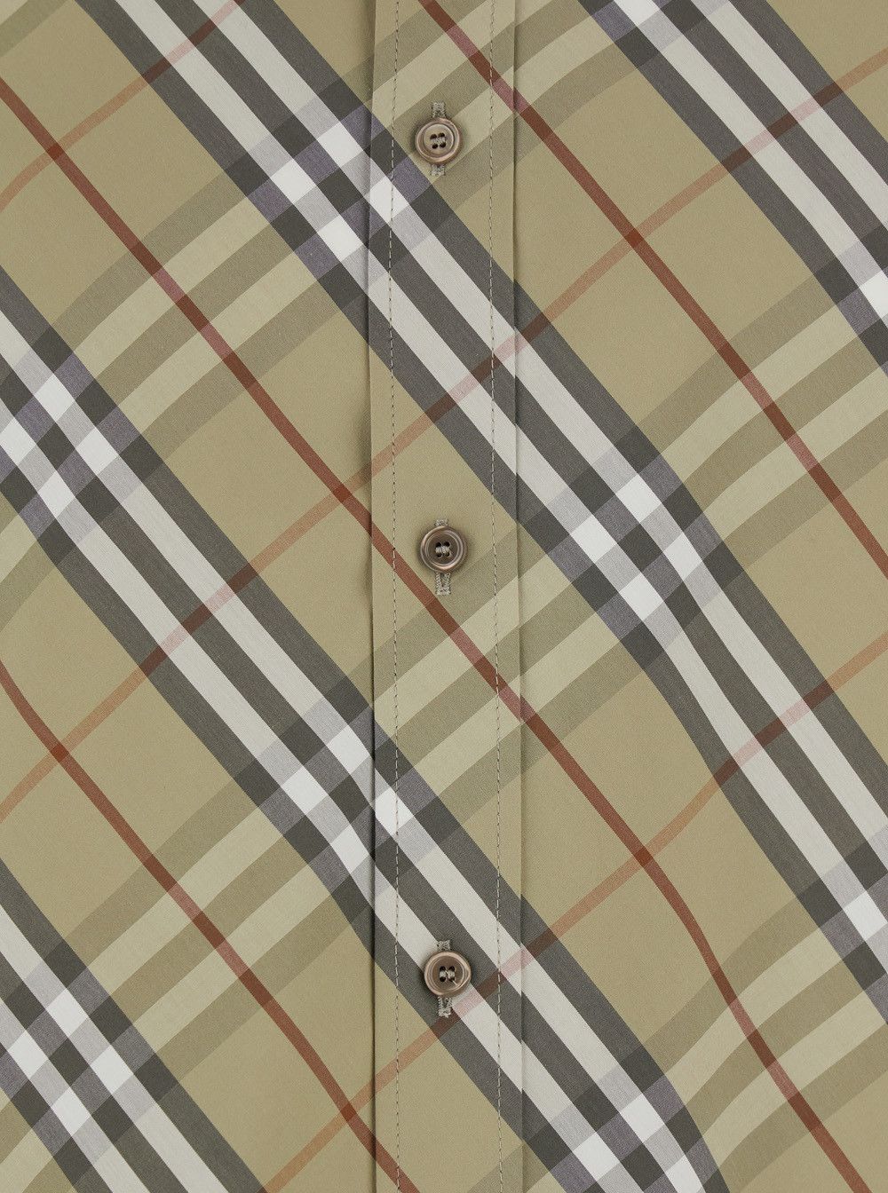 Burberry Beige Shirt with Pointed Collar and All-Over Check Motif in Cotton for Men Size US L / EU 52-54 / 3 - 3 Thumbnail