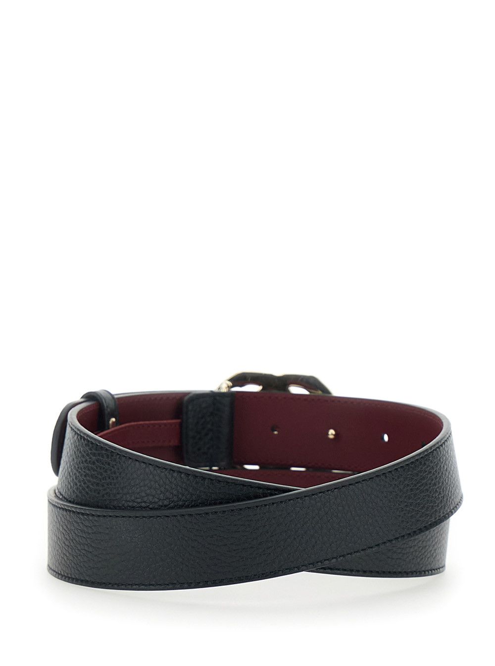 Gucci Black Belt with GG Buckle In Hammered Leather for Women Size ONE SIZE - 3 Thumbnail