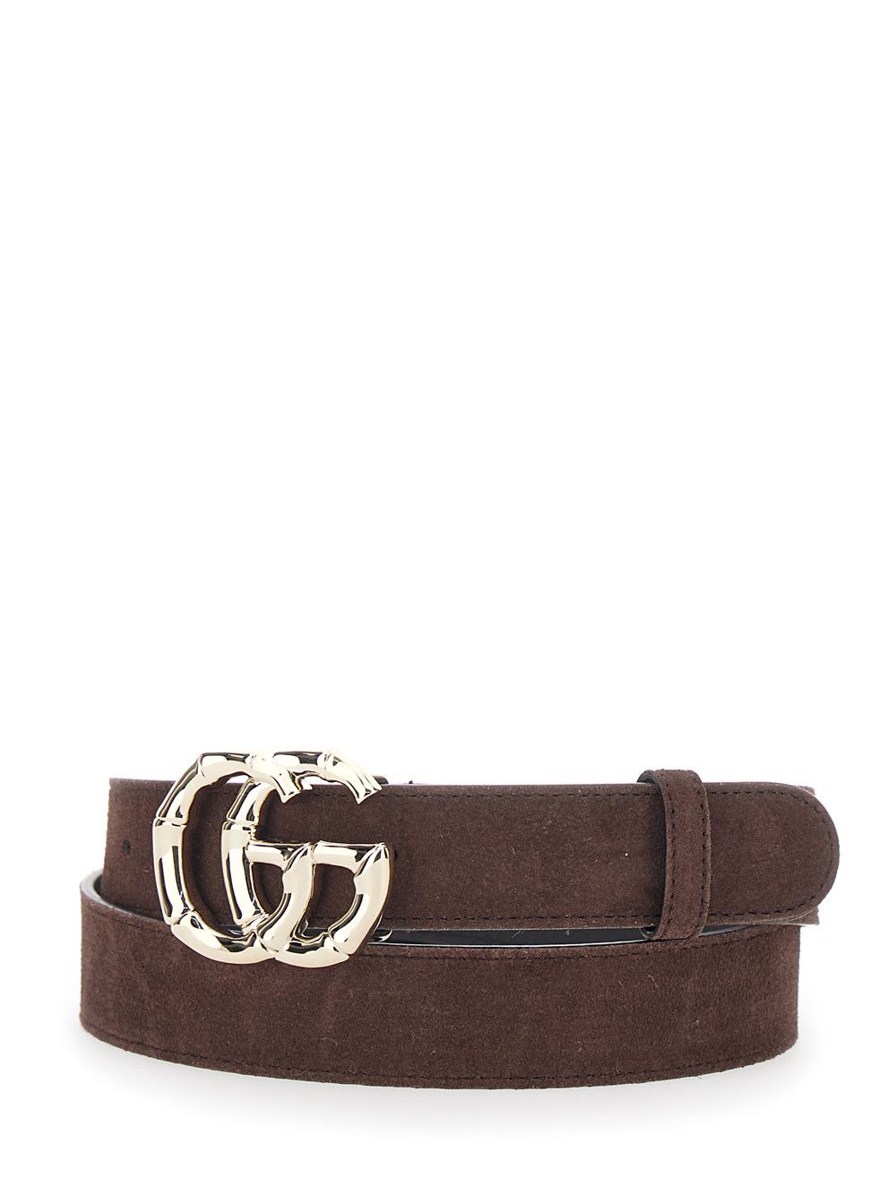 Gucci Belt with GG Buckle Closure in Brown Suede Leather for Women Size ONE SIZE - 2 Thumbnail