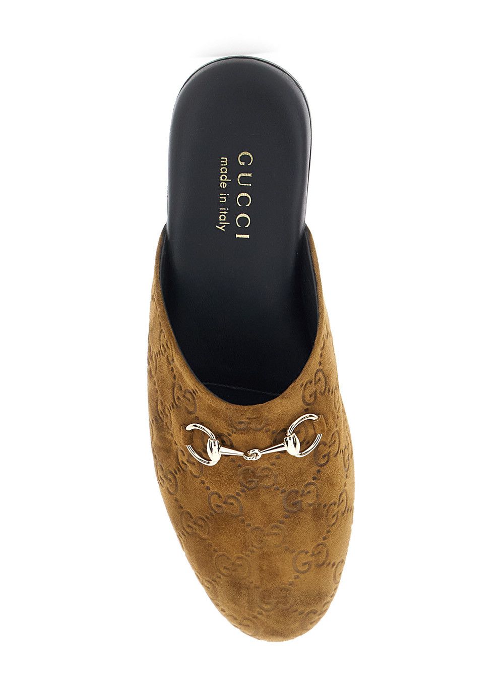 Gucci Brown Mule with Horsebit on the Front and All-Over GG Motif in Suede Woman Size US 7 / IT 37 - 4 Thumbnail