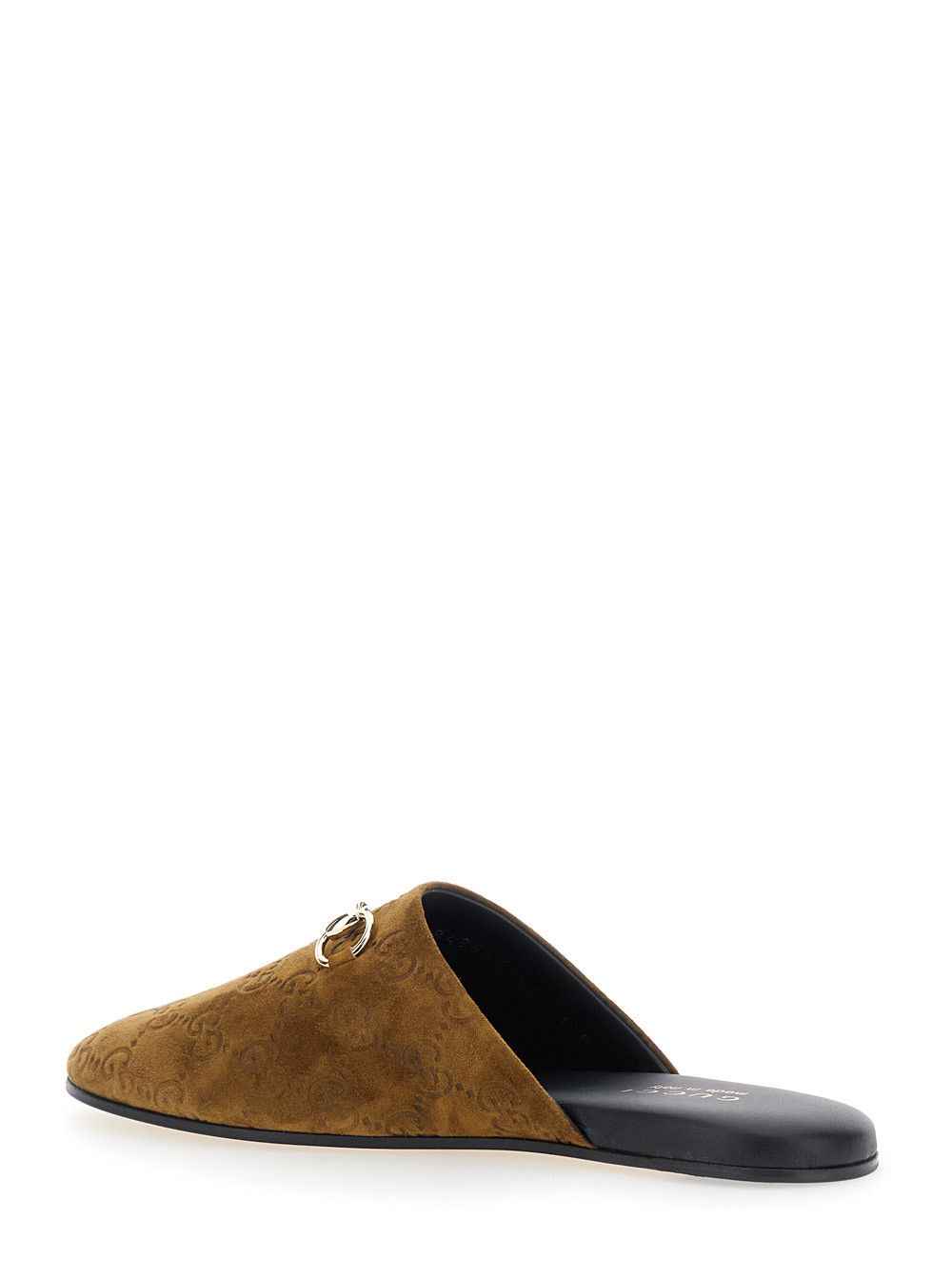 Gucci Brown Mule with Horsebit on the Front and All-Over GG Motif in Suede Woman Size US 9.5 / IT 39.5 - 3 Thumbnail