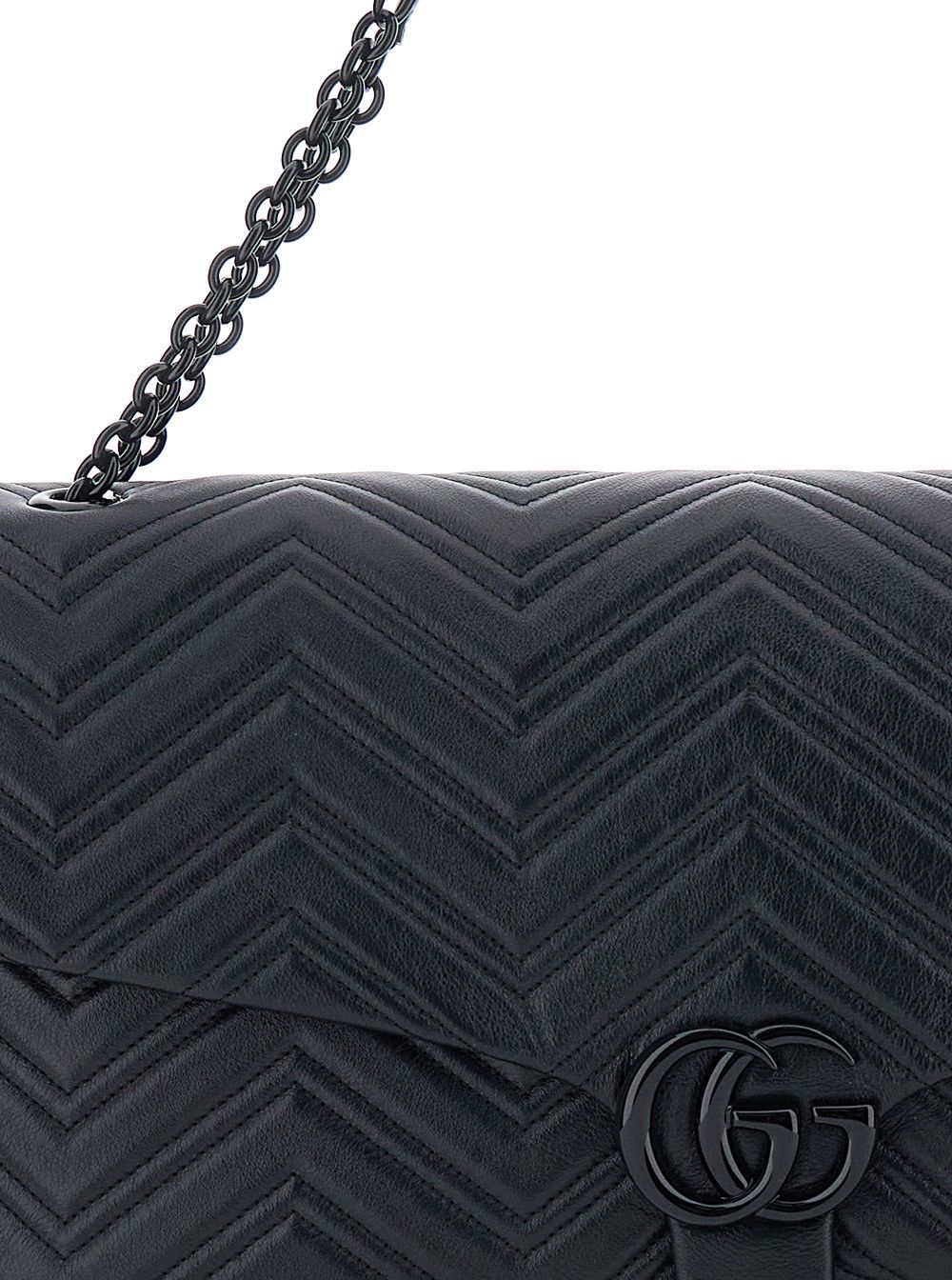 Gucci Black Crossbody bag with Sliding Chain Strap and GG Closure on Front in Leather for Women Size ONE SIZE - 5 Thumbnail