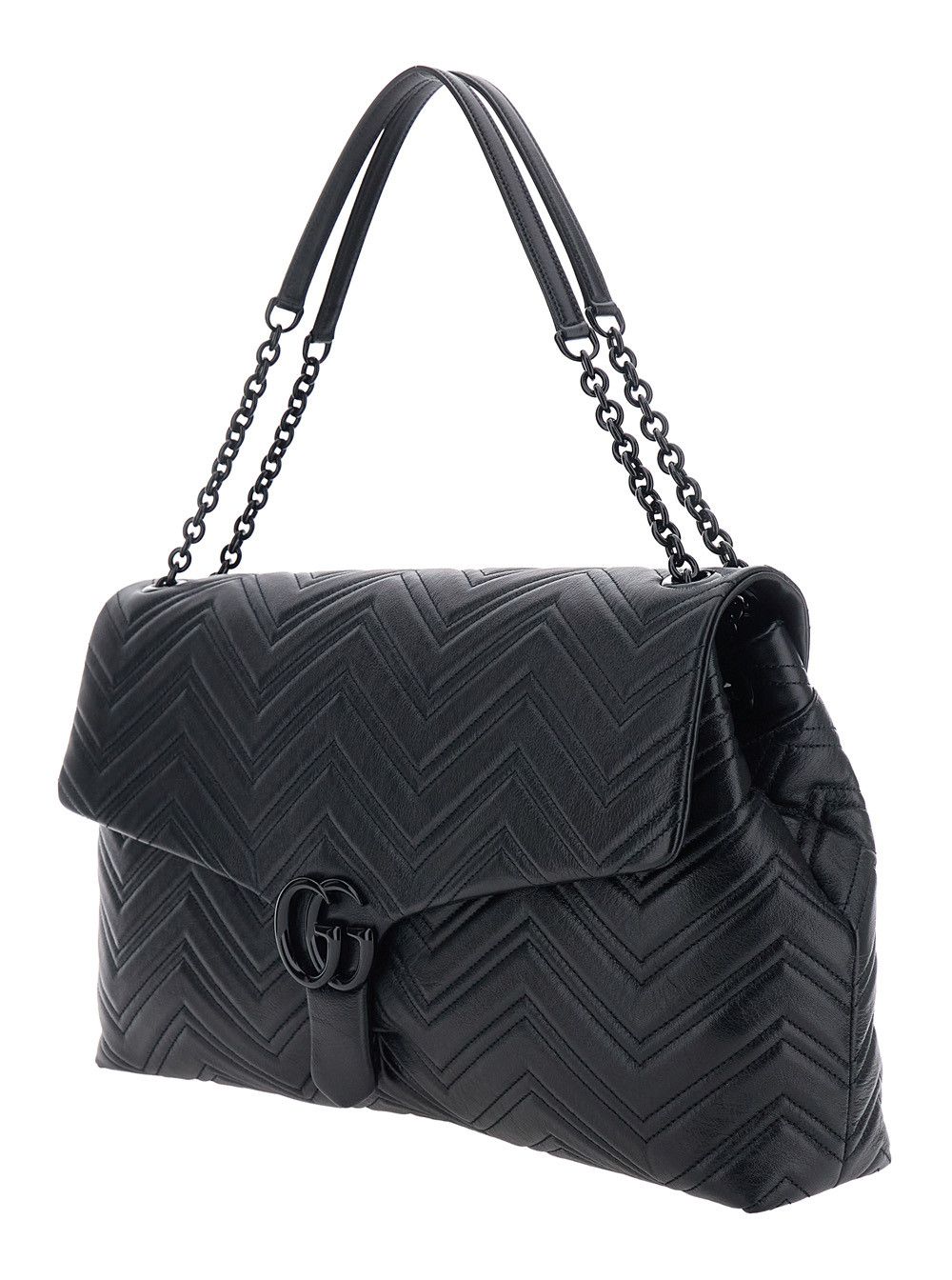 Gucci Black Crossbody bag with Sliding Chain Strap and GG Closure on Front in Leather for Women Size ONE SIZE - 2 Thumbnail