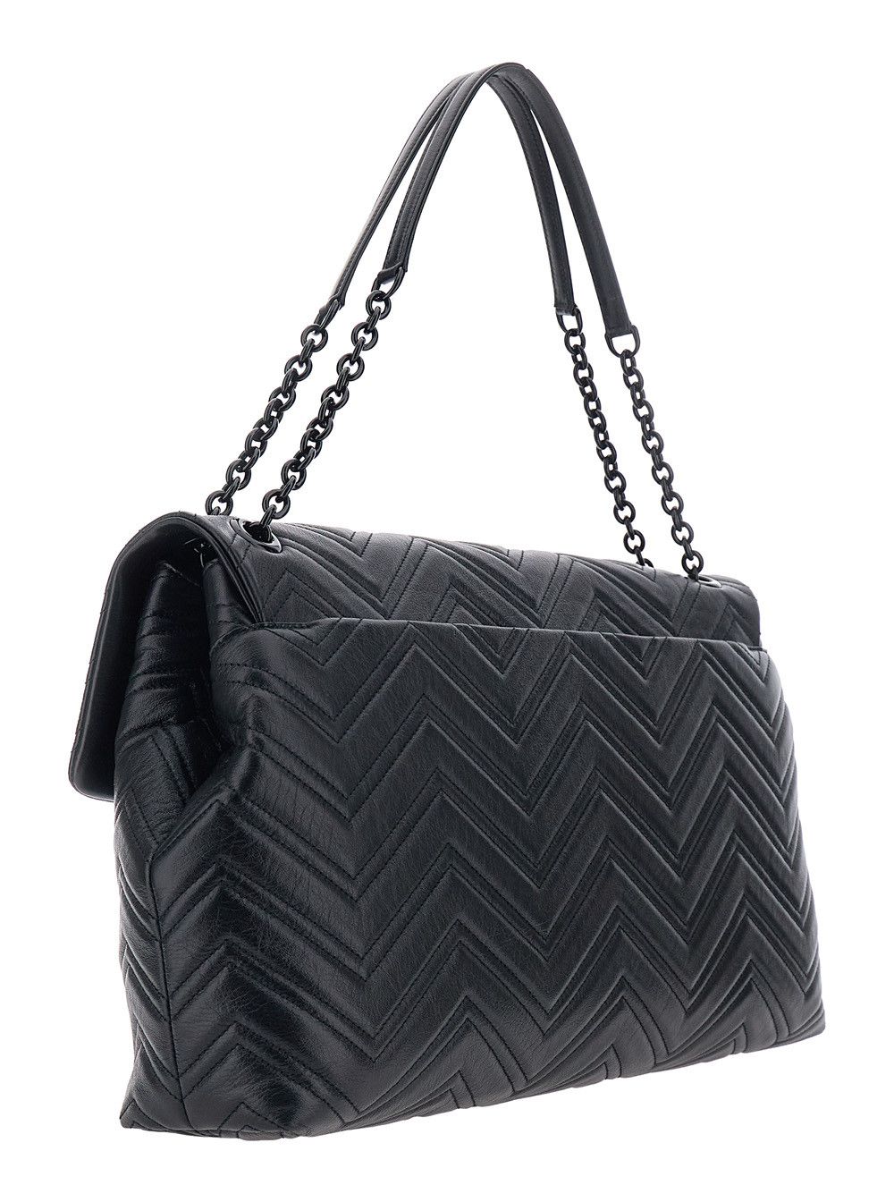 Gucci Black Crossbody bag with Sliding Chain Strap and GG Closure on Front in Leather for Women Size ONE SIZE - 3 Thumbnail