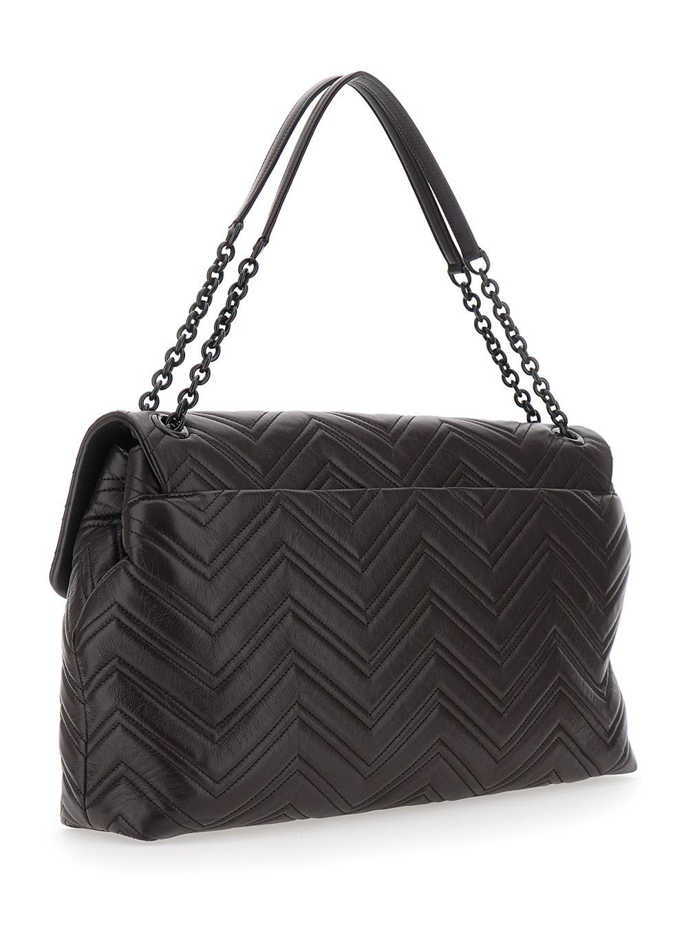 Gucci Brown Leather 'Gucci' Shoulder Bag with Adjustable Strap Size ONE SIZE - 3 Thumbnail