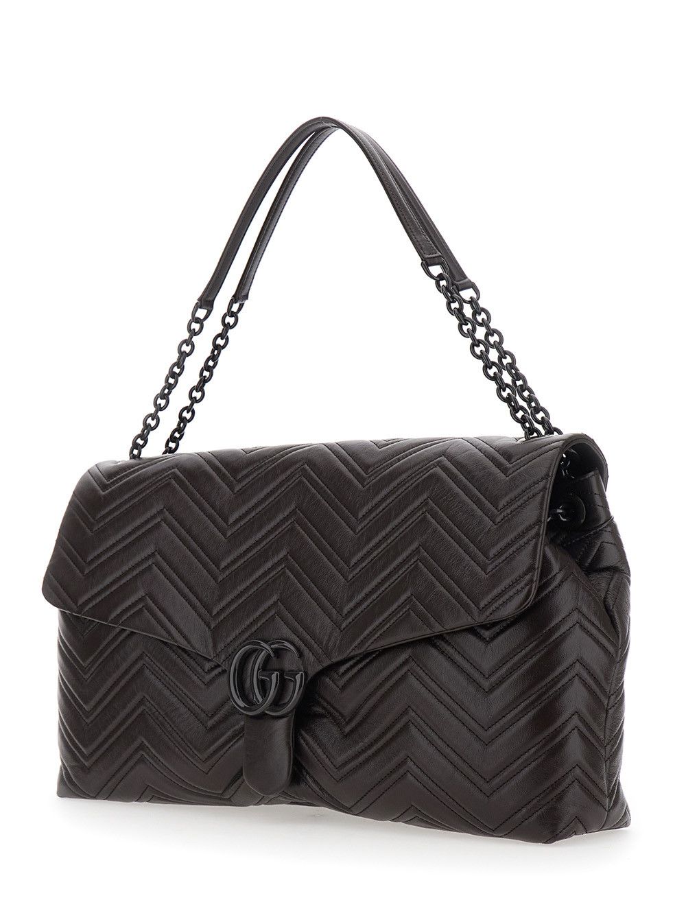 Gucci Brown Leather 'Gucci' Shoulder Bag with Adjustable Strap Size ONE SIZE - 2 Thumbnail