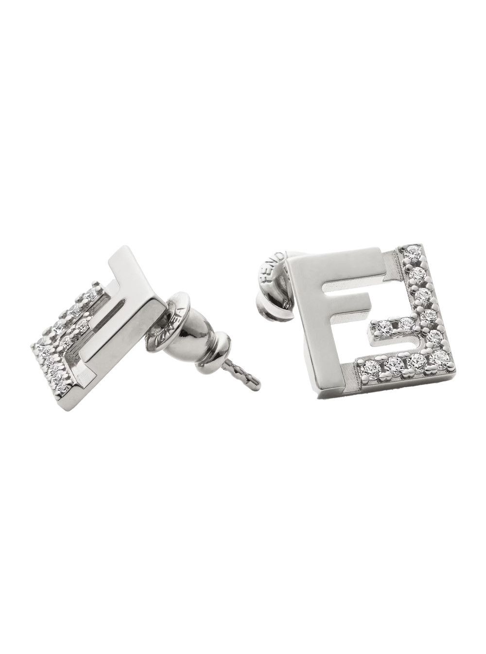 Fendi FF Earrings with Metallic Crystal Decoration for Women Size ONE SIZE - 2 Thumbnail