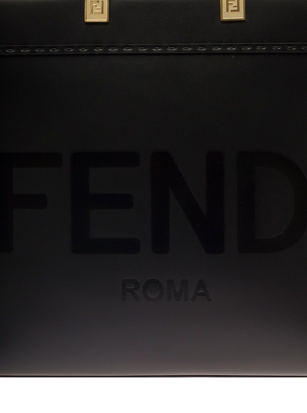 Fendi 'Sunshine' Black Handbag with Embossed Logo and Turtle Effect Handle in Leather Woman Size ONE SIZE - 4 Thumbnail