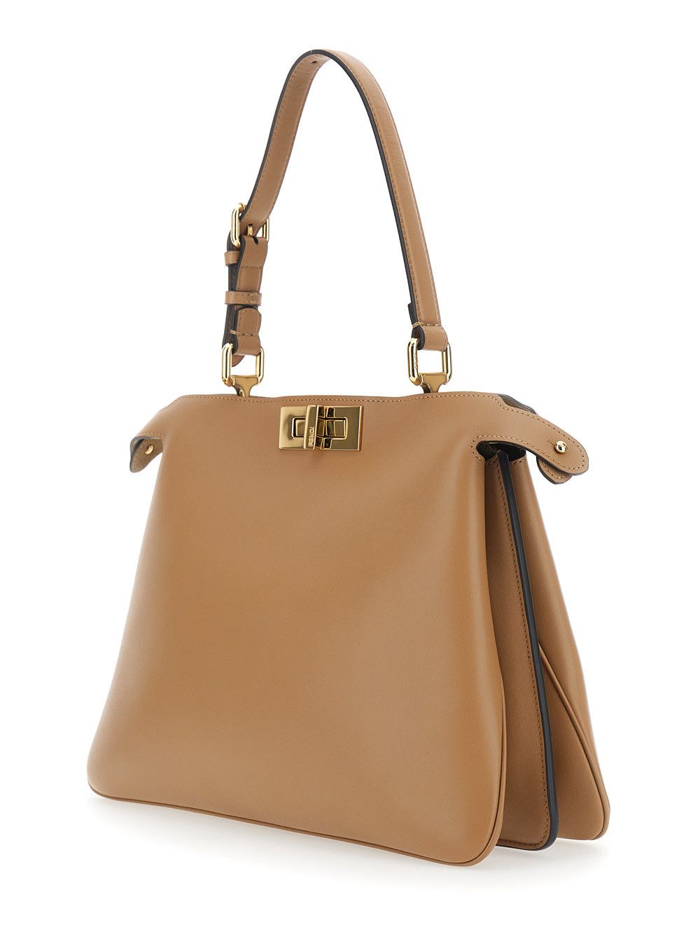 Fendi 'Peekaboo Soft Medium' Beige Handbag with Adjustable and Removable Handle and Turn Lock Closure on Both Sides in Leather Women Size ONE SIZE - 2 Thumbnail
