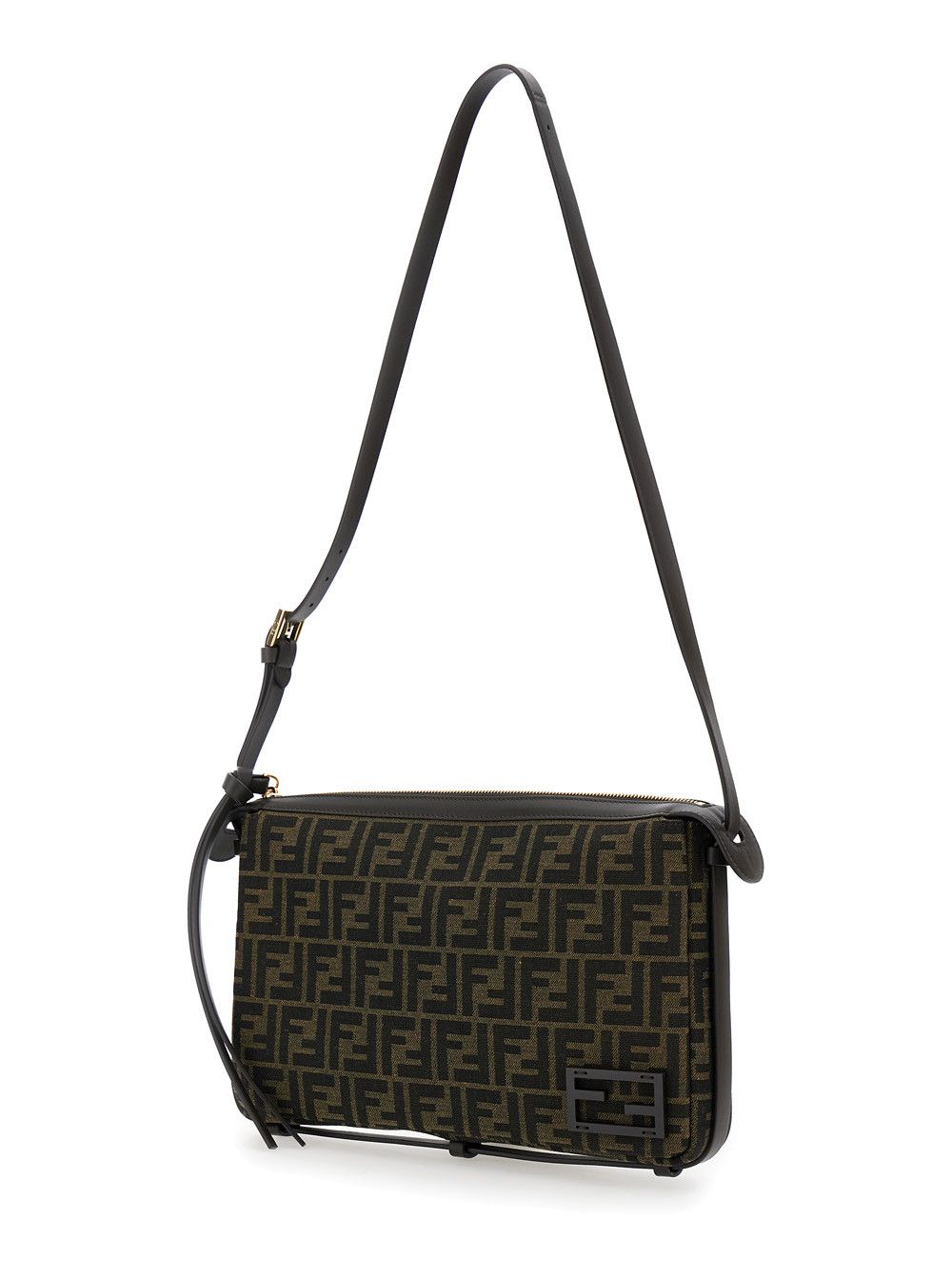Fendi 'Simply Fendi Medium ' Brown Shoulder Bag with FF Jacquard Detail in Fabric Woman Size ONE SIZE - 2 Thumbnail