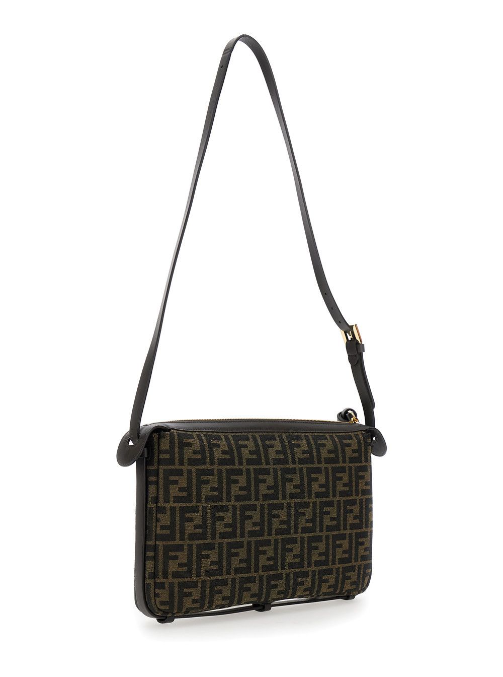 Fendi 'Simply Fendi Medium ' Brown Shoulder Bag with FF Jacquard Detail in Fabric Woman Size ONE SIZE - 3 Thumbnail