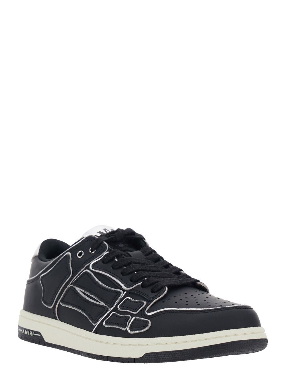 Amiri Sneaker 'Skel Top Low' with Logo Patch on the Tongue and Contrast Details on the Sides in Black Leather for Men Size US 9 / EU 42 - 2 Thumbnail