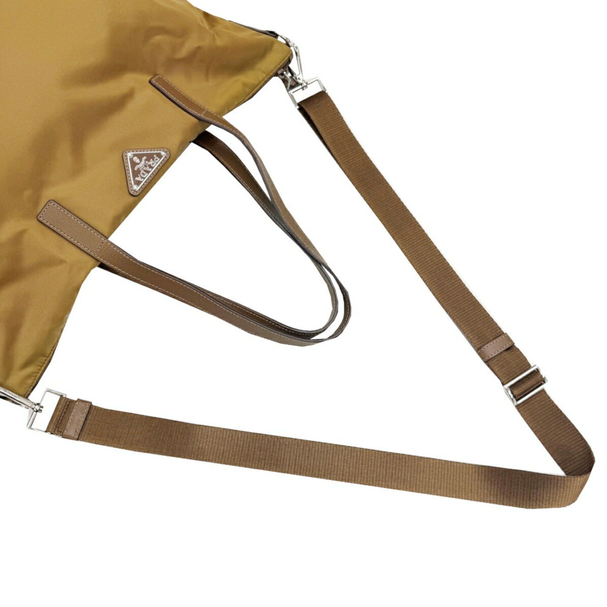 Prada Prada nylon shoulder bag tote triangle tobacco women's men's Size ONE SIZE - 12 Thumbnail