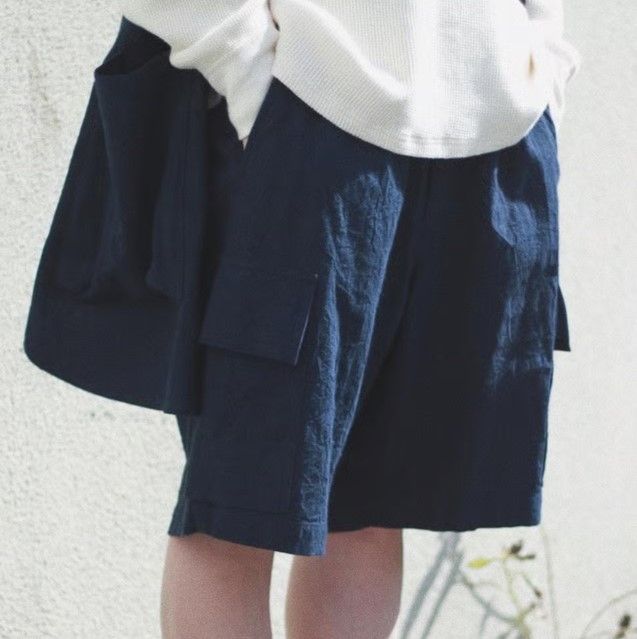 Other Other Neweye Garden S/S Shorts Linen Cotton Shorts Natural Material Shorts NE22S006 DUTY FREE for USA Size ONE SIZE - 3 Thumbnail