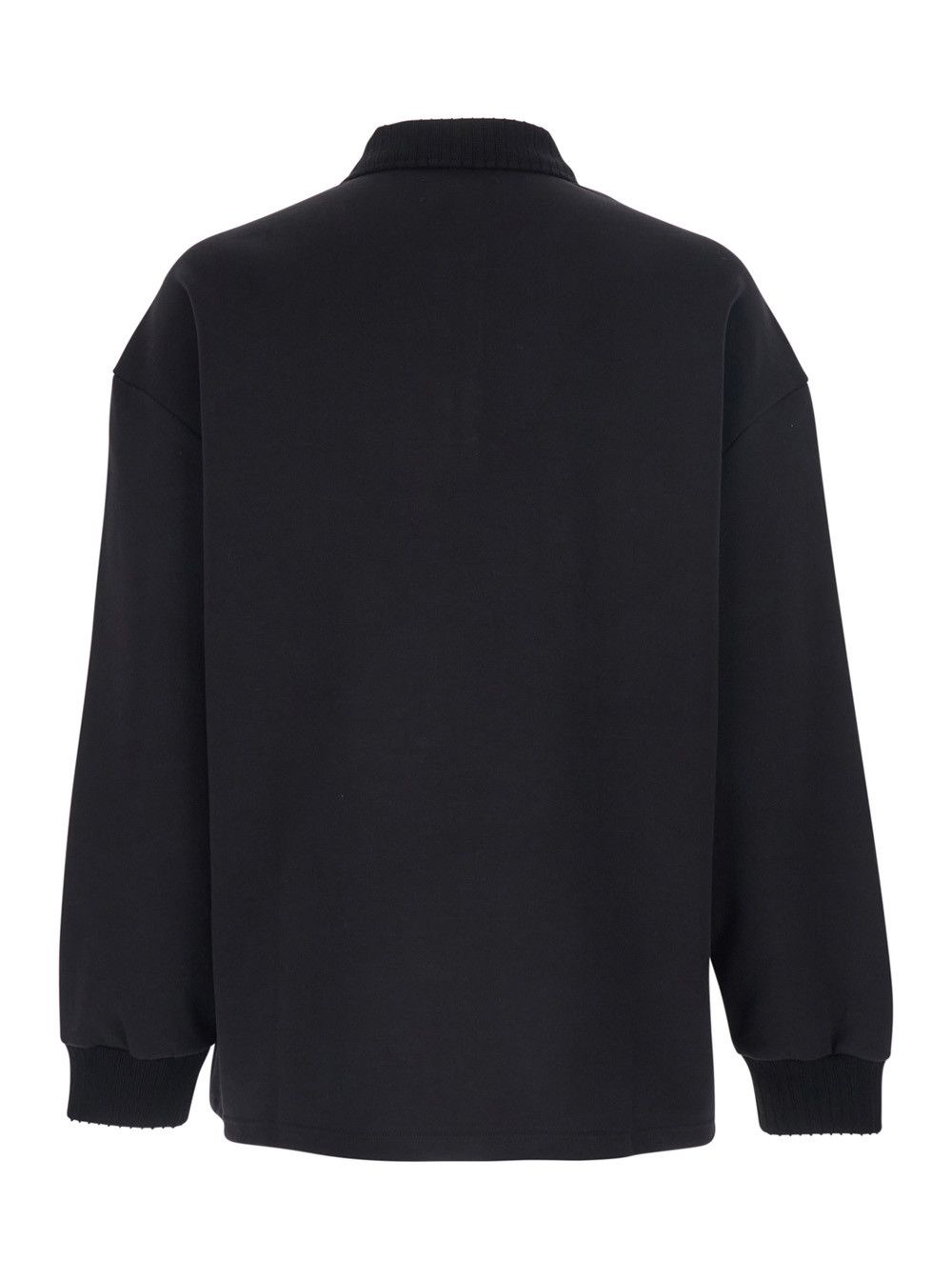 Amiri Black Polo Collar Sweatshirt with Logo Lettering on the Front in Cotton for Men Size US XL / EU 56 / 4 - 2 Thumbnail