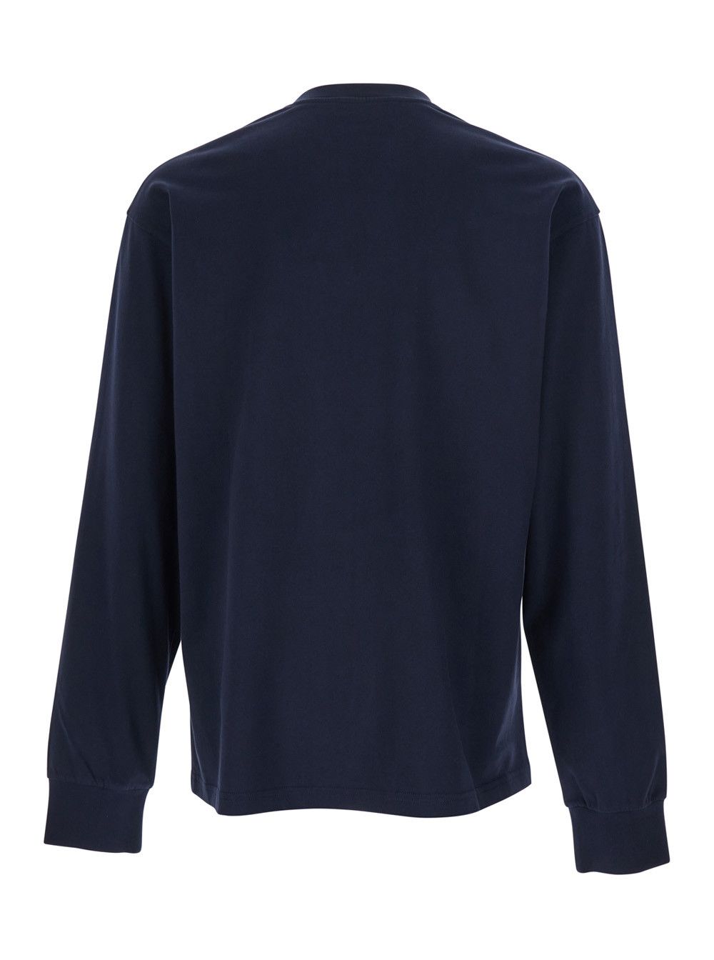 Givenchy Blue Long-Sleeved T-Shirt with Logo Patch on the Chest in Cotton for Men Size US M / EU 48-50 / 2 - 2 Thumbnail