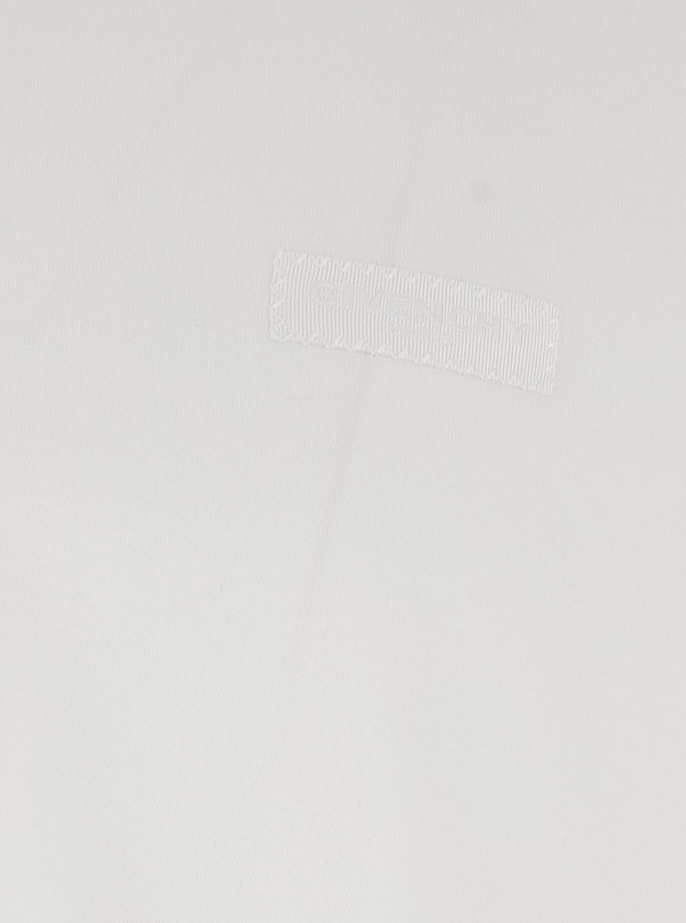 Givenchy White Crew Neck T-Shirt with Tone-on-Tone Logo Patch on the Front in Cotton for Men Size US M / EU 48-50 / 2 - 3 Thumbnail