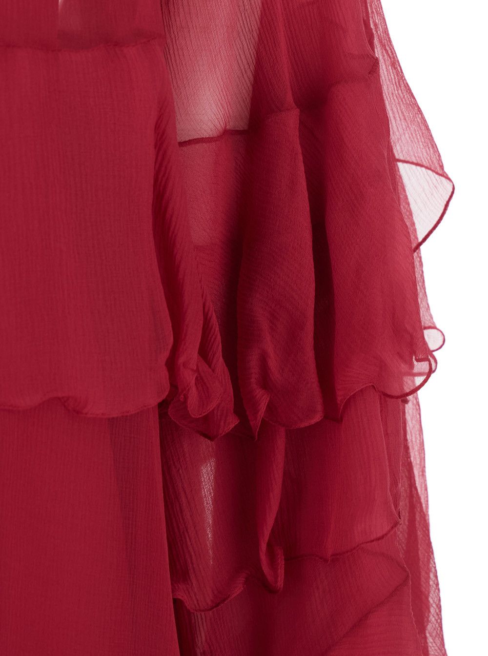 Chloe Fuchsia Silk Mini Dress with Ruffles and Button Closure on the Back for Women Size S / US 4 / IT 40 - 3 Thumbnail