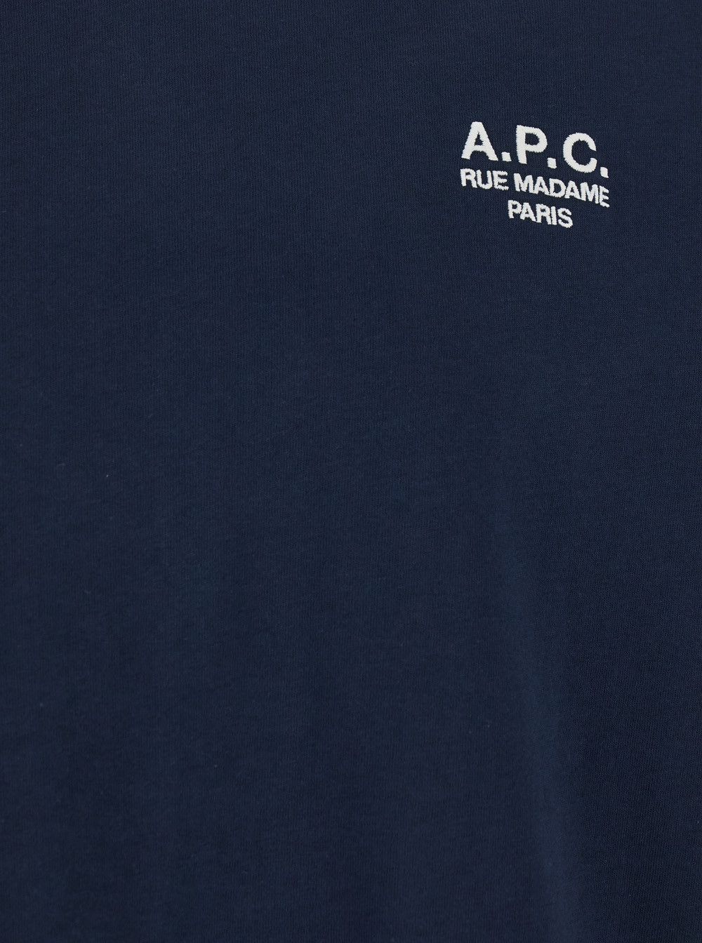 A.P.C. Blue Crew Neck T-shirt with Embroidered Logo on Front in Cotton Man Size US S / EU 44-46 / 1 - 3 Thumbnail