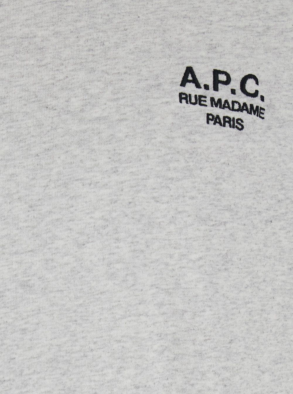A.P.C. Grey Crew Neck T-Shirt with Embroidered Logo on Front in Cotton Woman Size M / US 6-8 / IT 42-44 - 3 Thumbnail
