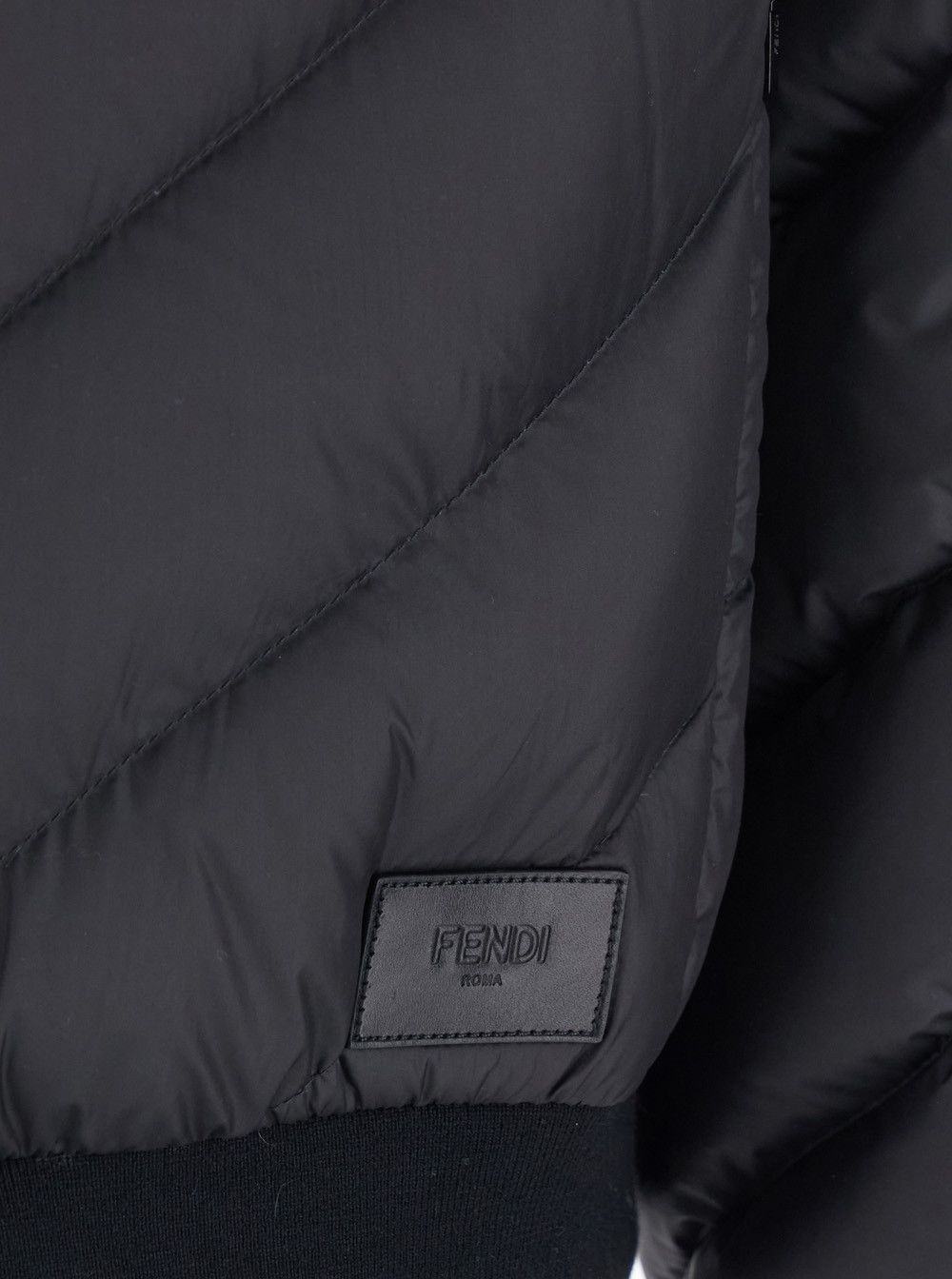 Fendi Reversible Puffer Jacket with Hood and Logo Patch on Front in Black Tech Fabric for Men Size US L / EU 52-54 / 3 - 3 Thumbnail