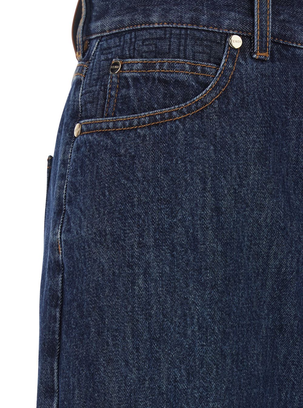 Fendi Blue Five-Pocket Jeans with Logo Patch on the Back in Denim for Women Size 28" / US 6 / IT 42 - 3 Thumbnail