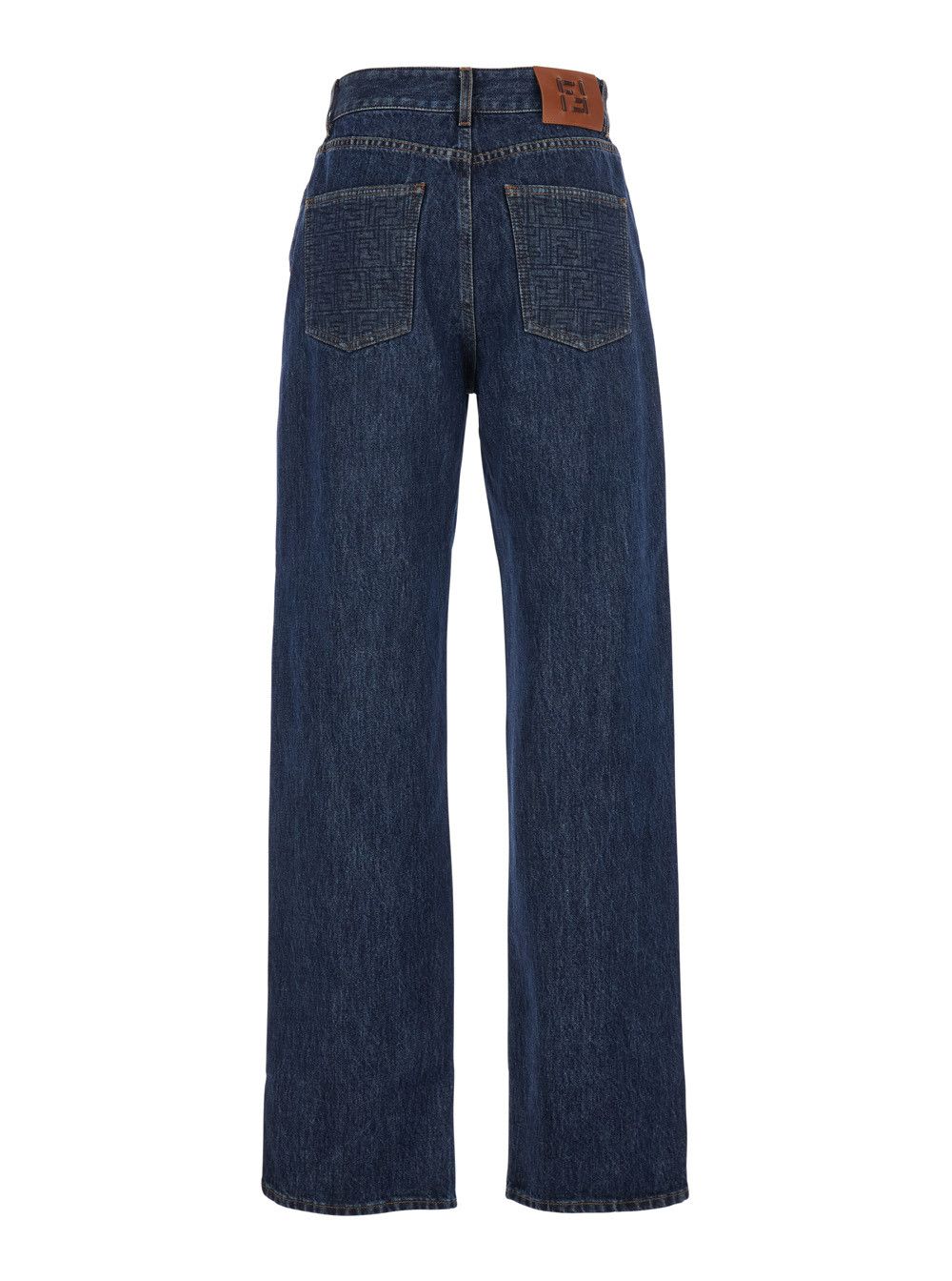 Fendi Blue Five-Pocket Jeans with Logo Patch on the Back in Denim for Women Size 28" / US 6 / IT 42 - 2 Thumbnail