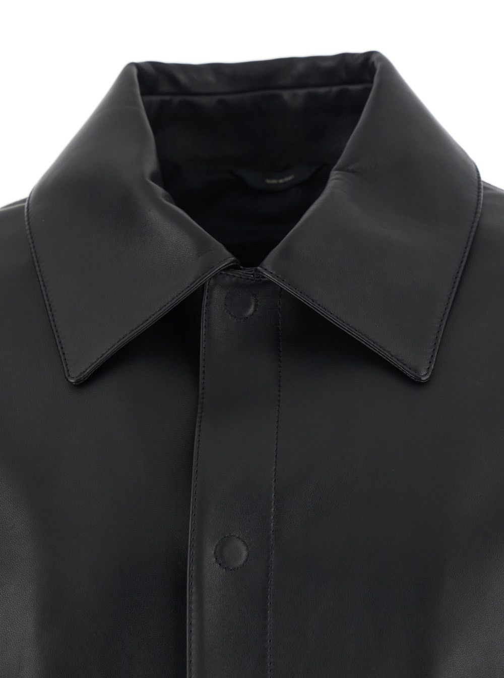 Fendi Black Classic Collar Jacket with Lettering Logo on the Back in Leather for Men Size US XL / EU 56 / 4 - 3 Thumbnail