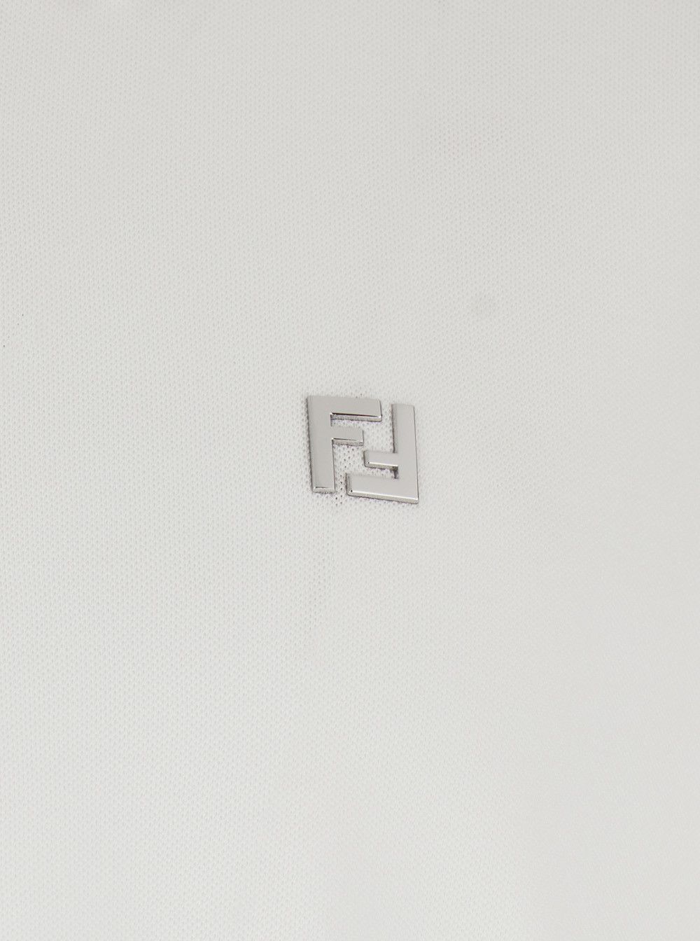 Fendi White Polo with Classic Collar and Metal FF Plate on the Front for Men Size US XXL / EU 58 / 5 - 3 Thumbnail