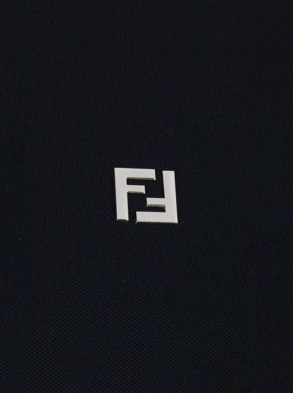 Fendi Black Cotton Piquet Polo with Metallic FF Logo on Front for Men Size US M / EU 48-50 / 2 - 3 Thumbnail