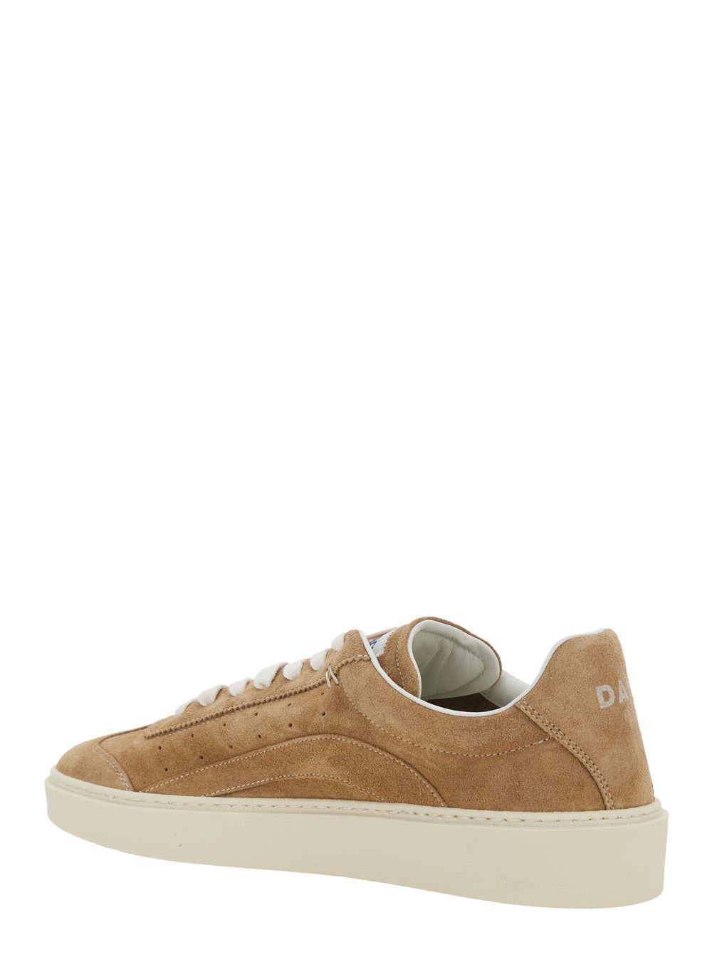 Dsquared2 Beige Suede Low Top Sneakers with Logo Patch on Tongue and Lettering Logo on Heel for Men Size US 7 / EU 40 - 3 Thumbnail