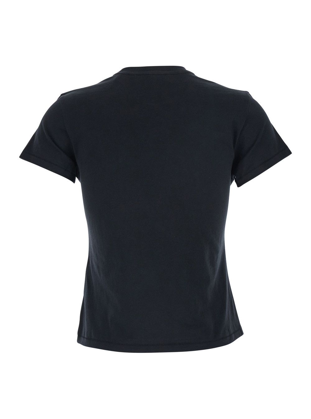Frame 'The Baby Tee' Black Crewneck T-Shirt in Cotton Woman Size XS / US 0-2 / IT 36-38 - 2 Thumbnail