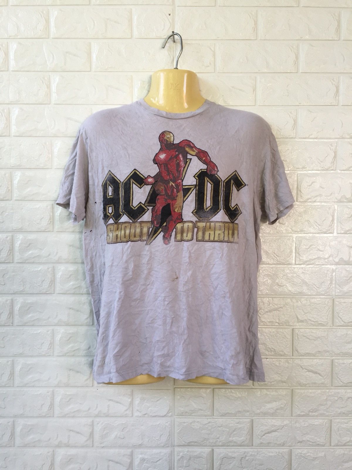 AC/DC × Marvel Comics AC/DC x IRON MAN 2 Shoot To Thrill Tshirt | Grailed