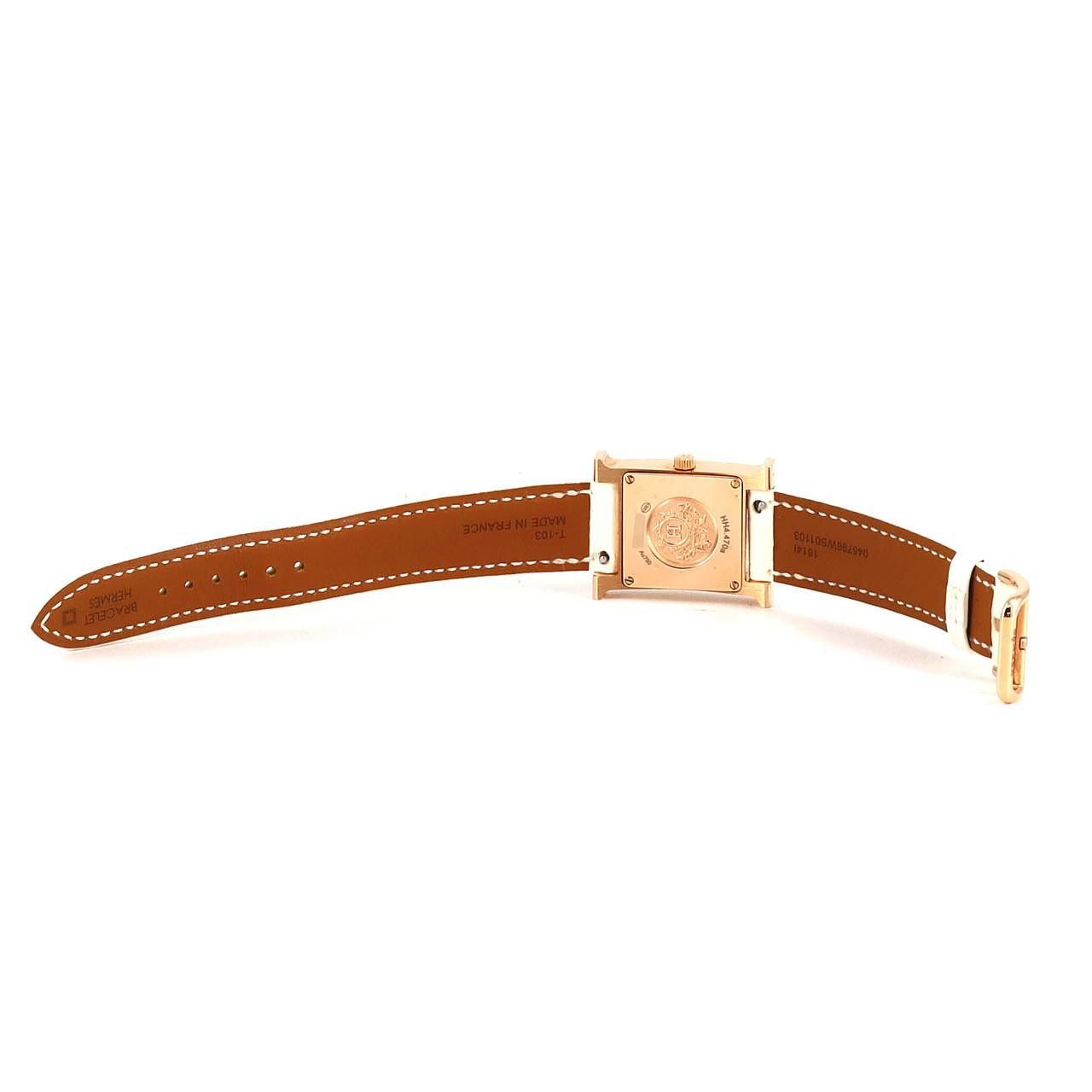 Hermes Hermes Hermes H Watch Au750 Quartz Crocodile skin Quartz DUTY FREE for USA Size ONE SIZE - 7 Thumbnail