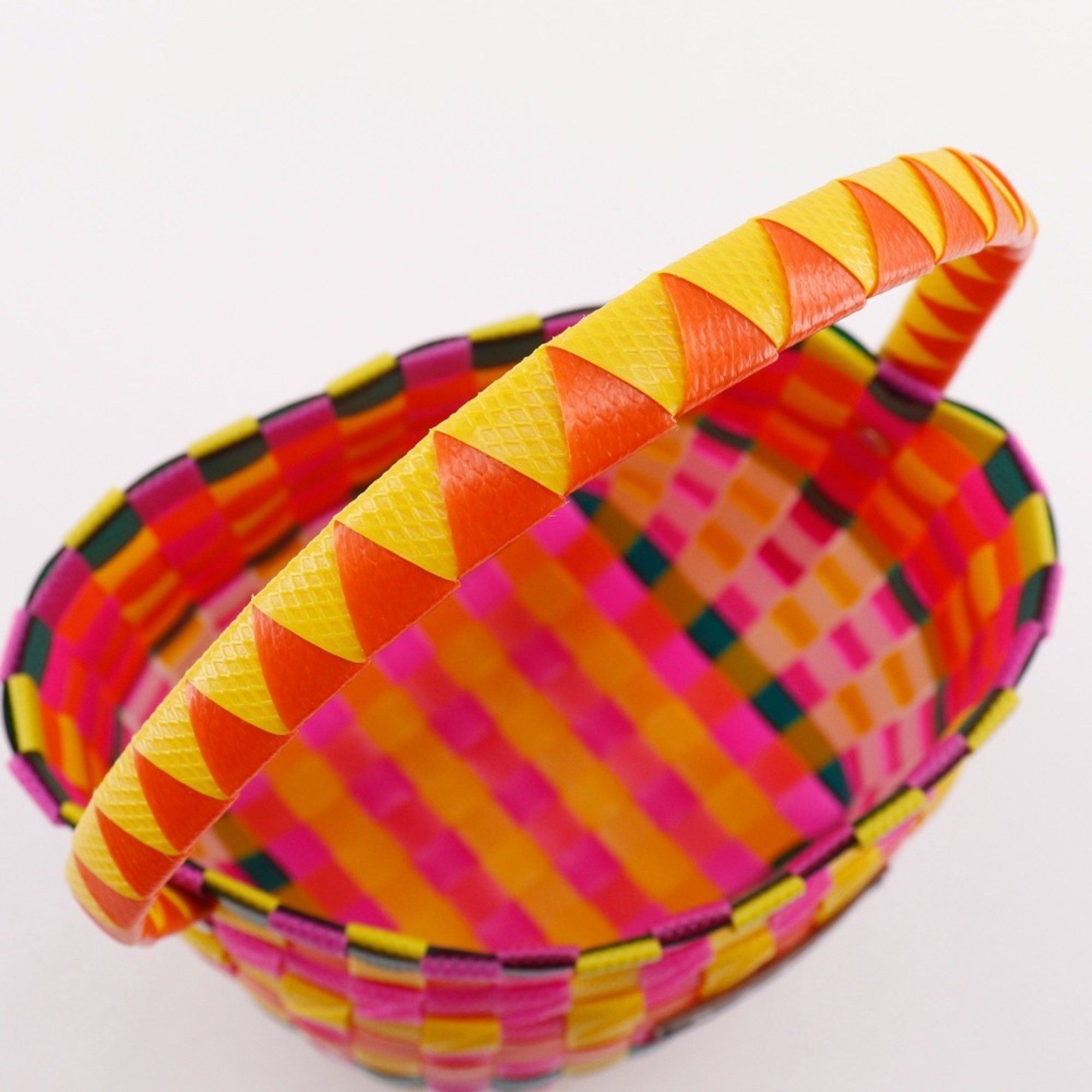 Marni MARNI Pod Woven Bucket Handbag with One Handle, M00332 M00IW, Polypropylene, Orange/Multicolor, Open, Women's Size ONE SIZE - 6 Thumbnail