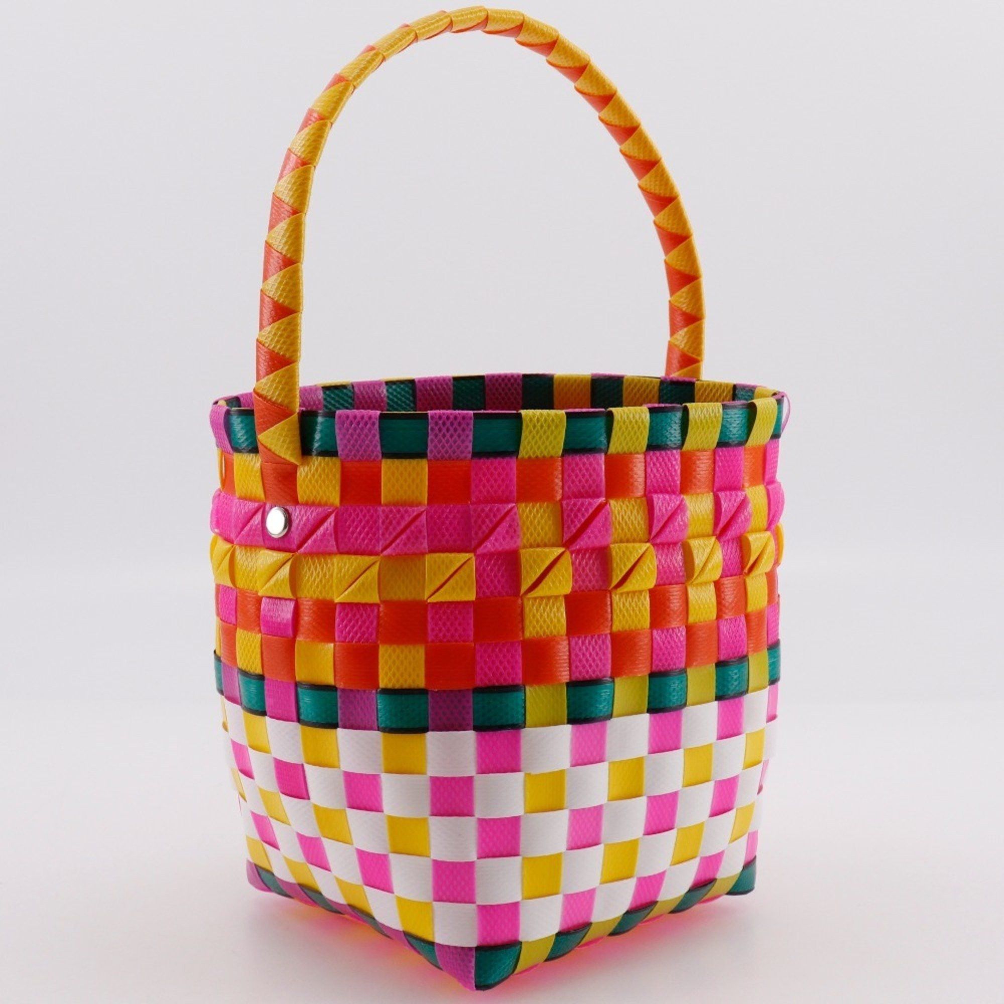 Marni MARNI Pod Woven Bucket Handbag with One Handle, M00332 M00IW, Polypropylene, Orange/Multicolor, Open, Women's Size ONE SIZE - 3 Thumbnail