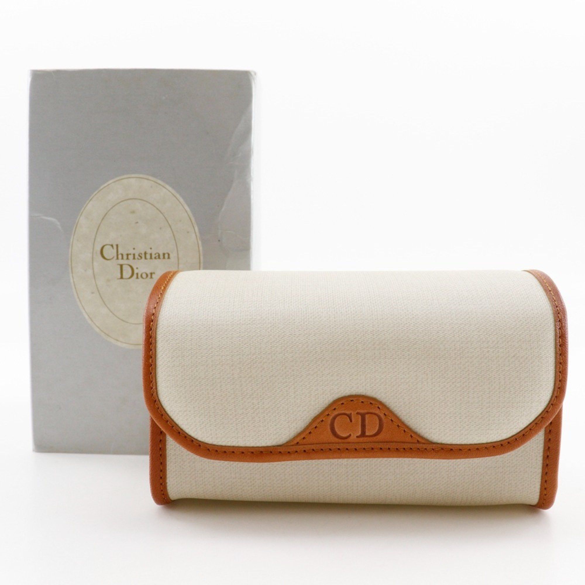 Dior Christian Dior CD logo pouch, novelty, PVC, made in Spain, off-white, magnetic, logo, for women Size ONE SIZE - 11 Thumbnail
