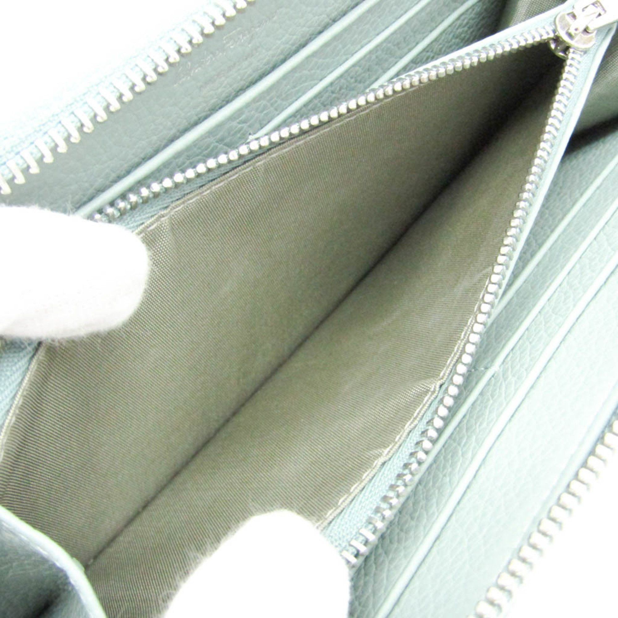 Salvatore Ferragamo Salvatore Ferragamo Gancini 22 0405 Women's Leather Long Wallet (bi-fold) Light Green Size ONE SIZE - 5 Thumbnail