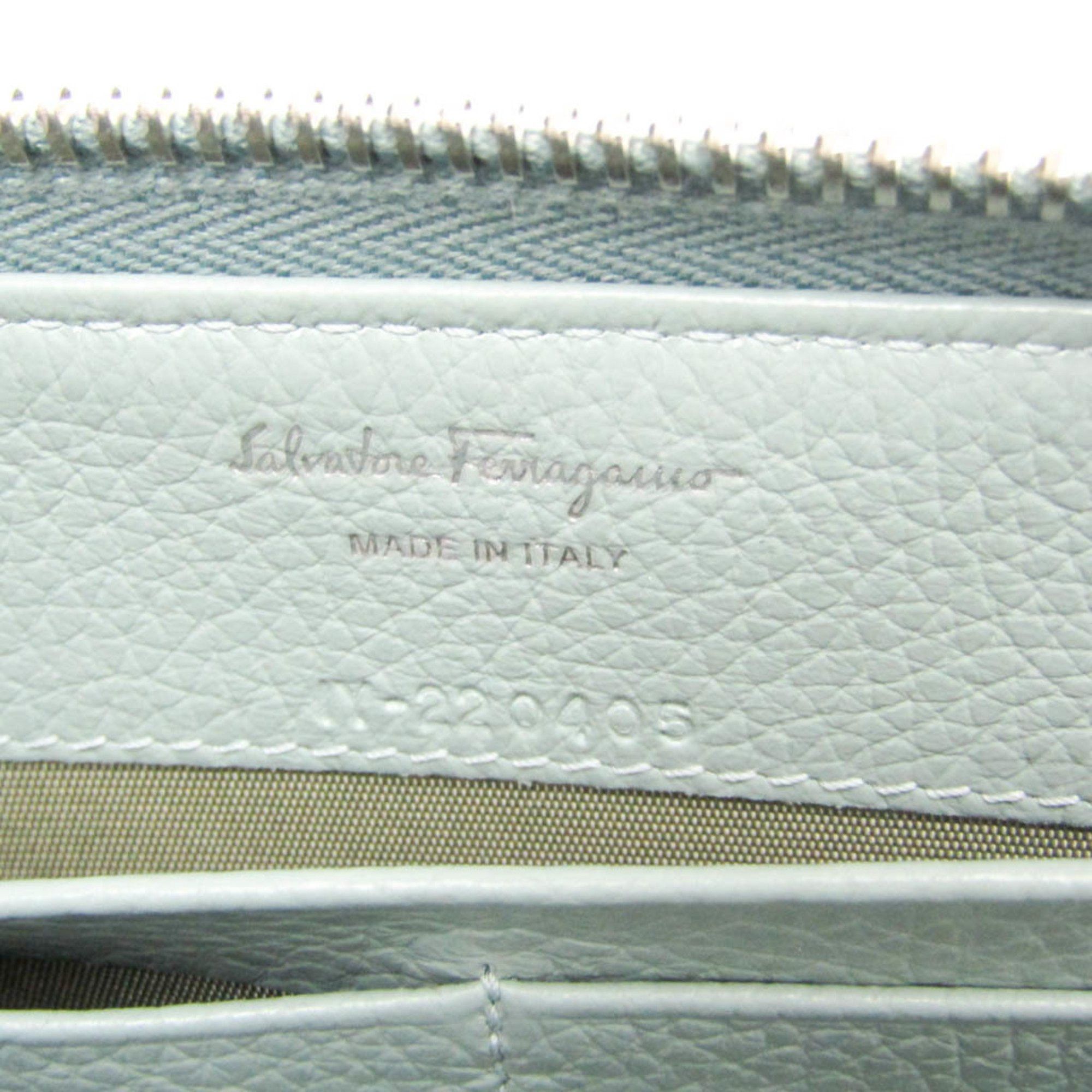 Salvatore Ferragamo Salvatore Ferragamo Gancini 22 0405 Women's Leather Long Wallet (bi-fold) Light Green Size ONE SIZE - 13 Thumbnail